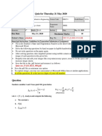 Quiz For Thursday 21 May 2020: Due Date May 21, 2020 Maximum Marks: 10