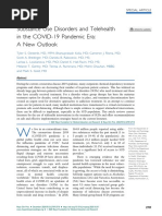 Substance Use Disorders and Telehealth in The COVID-19 Pandemic Era: A New Outlook