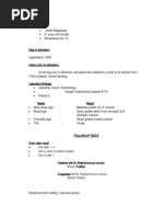 Clinical History: Date of Admission