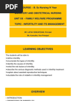 Obg - 9.4.20 (Forenoon) Unit 12 - Infertility and Its Management