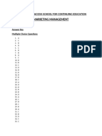 Marketing Management - Answer Key