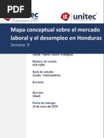 Tarea 9.1 Mapa Conceptual Sobre El Mercado Laboral y El Desempleo en Honduras