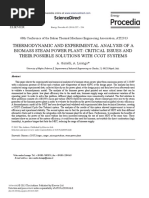 Thermodynamic and Experimental Analysis of A Biomass Steam Power Plant: Critical Issues and Their Possible Solutions With CCGT Systems