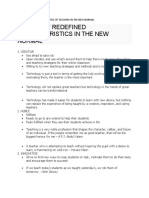 Ten Redifined Characteristics of Teachers in The New Normal