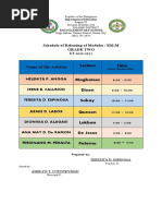 Schedule of Releasing of Modules / SDLM Grade Two