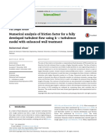 Numerical analysis of friction factor for a fully developed turbulent flow using keε turbulence model with enhanced wall treatment