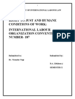 Right To Just and Humane Conditions of Work: International Labour Organization Convention NUMBER-187