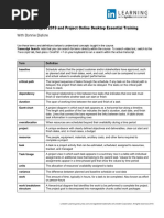 Glossary Microsoft Project 2019 and Project Online