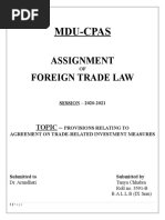 Assignment Foreign Trade Law: Mdu-Cpas