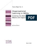 Praxis Paper 3 Organisational Learning in NGOs Bruce Britton