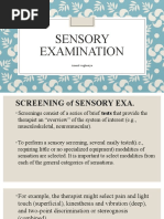 Sensory Examination For Physiotherapy Student - Neuro