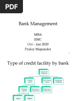 Bank Management: MBA Iimc Oct - Jan 2020 Praloy Majumder