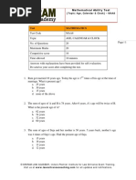 Mathematical Ability Test: (Topic: Age, Calendar & Clock) - MAA8