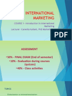 International Marketing: Course 1-Introduction in International Marketing Lecturer - Camelia Kailani, PHD Marketing