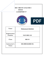 Electric Circuit Analysis 2 EEE222 Lab Report # 7