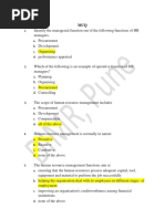 HRM-203 MCQ Practice With ANS KEY