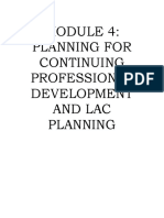 Planning For Continuing Professional Development and Lac Planning