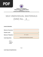 Self-Individual Materials (SIM) No. - 3 - : Department of Education