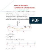 Líneas de Influencia Aplicando El Método de Los 3 Momentos