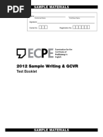 2012 Sample Writing & GCVR: Test Booklet