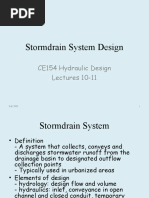 CE154 - Lecture 10-11 Stormdrain System Design