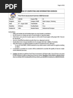 College of Computing and Information Sciences: Final-Term Assessment Summer 2020 Semester