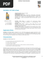 RAVENOL CVT HCF-2 Fluid - Product Information