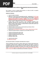 Requisitos para Ingreso A Obra