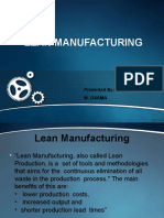 Lean Manufacturing: Presented By: M. Osama