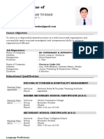 Curriculum Vitae Of: Md. Arifur Rahman Tushar