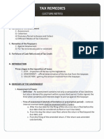 Tax Remedies: (Lecture Notes)