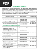 SEC Contact Center As of 27 November 2020