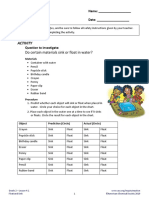 Activity: Do Certain Materials Sink or Float in Water?