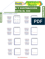 Adición y Sustracción Hasta El 500 para Segundo Grado de Primaria