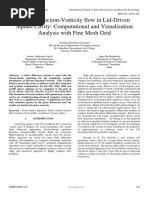 Stream Function-Vorticity Flow in Lid-Driven Square Cavity Computational and Visualization Analysis With Fine Mesh Grid