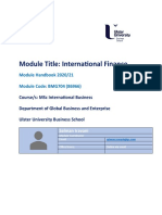 Module Title: International Finance: Module Handbook 2020/21 Module Code: BMG704 (86966)