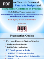 KHRI Webinar (29-05-2020) - Pervious Concrete Pavement Systems - 29 May 20 - Dr. Krishna Prapoorna IITT PDF