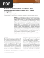 A Report On The Mosquitoes of Mainland Åland, Southwestern Finland and Revised List of Finnish Mosquitoes - Culverwell C.