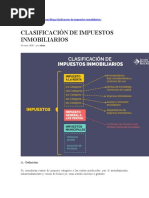 Clasificacion de Impuestos Inmoviliarios