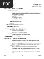 Sanitile 655: Selection & Specification Data