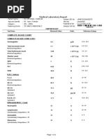 Medical Laboratory Report: Haemoglobin Total Leucocyte Count Total Erythrocyte Count Platelet Count MPV PCT PDW