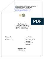 Cost Accounting: The Project On Activity Based Costing