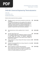 CHE-330-Chemical Engineering Thermodynamics: CHE-330 (Total Marks: 50) Muhammad Shoaib