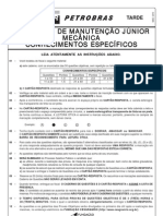 Tarde - Prova 34 - Técnico de Manutenção Júnior - Mecânica