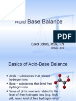 Acid Base Balance: Carol Johns, MSN, RN