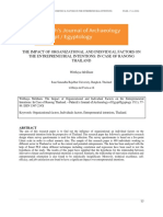 The Impact of Organizational and Individual Factors On The Entrepreneurial Intentions: in Case of Ranong Thailand