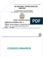 CLASE III Operaciones Aritméticas y Codigos Binarios