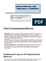 Organizational Behavior (OB) : Definition, Importance & Limitations