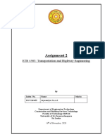 Assignment 2: ETB 4503: Transportation and Highway Engineering