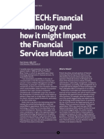 Financial Technology and How It Might Impact The Financial Services Industry